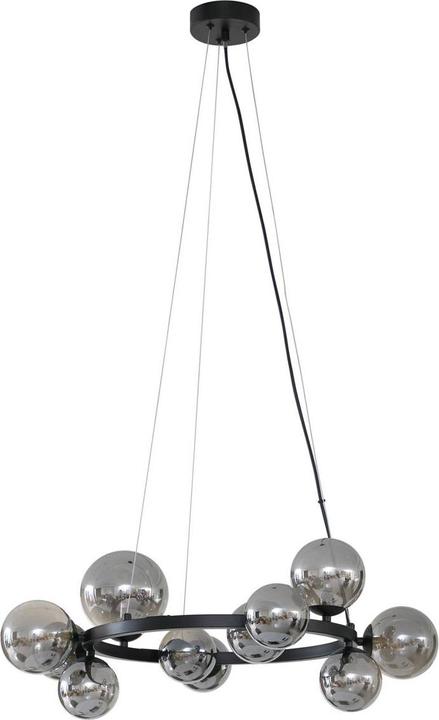 Lucande Naelen Round pendant light Black/Smoke (G9)