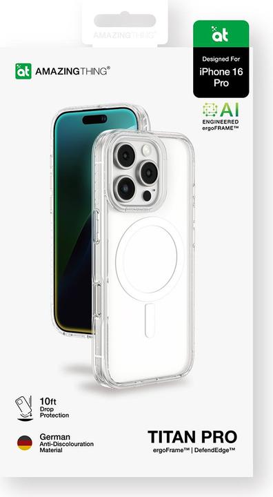 Actual product image Amazingthing Titan Pro Mag Case mit Magnetring für iPhone 16 Pro - Transparent (Apple iPhone 16 Pro)