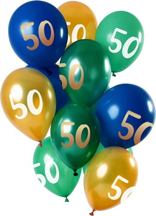 Produktbild Folat Luftballons 50 Jahre Grün-Gold 30cm - 12 Stück
