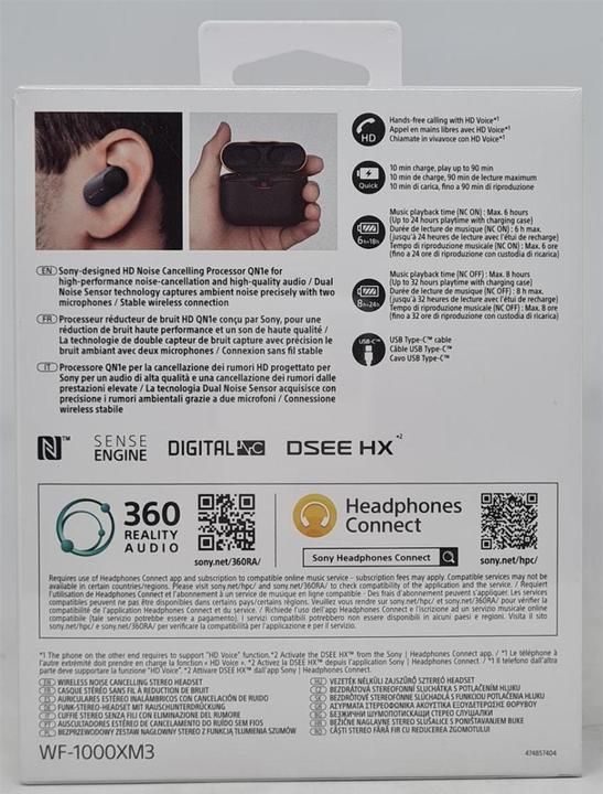Image du produit Sony WF-1000XM3 (ANC, 8 h, Sans fil)