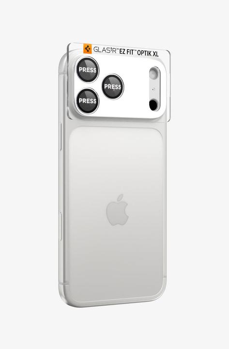 Actual product image Spigen Optik Pro XL EZ Fit iPhone 17 Pro Max Lens Protector Silver (2 pcs., Apple iPhone 17 Pro Max)