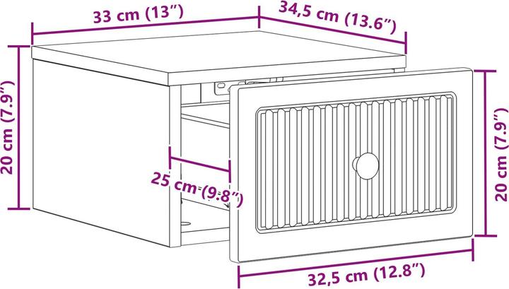 Produktbild vidaXL Wandtisch (34.50 x 33 x 20 cm)
