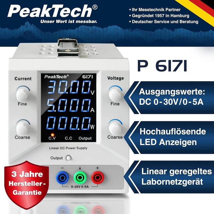 Actual product image Peaktech Laboratory Power Supply