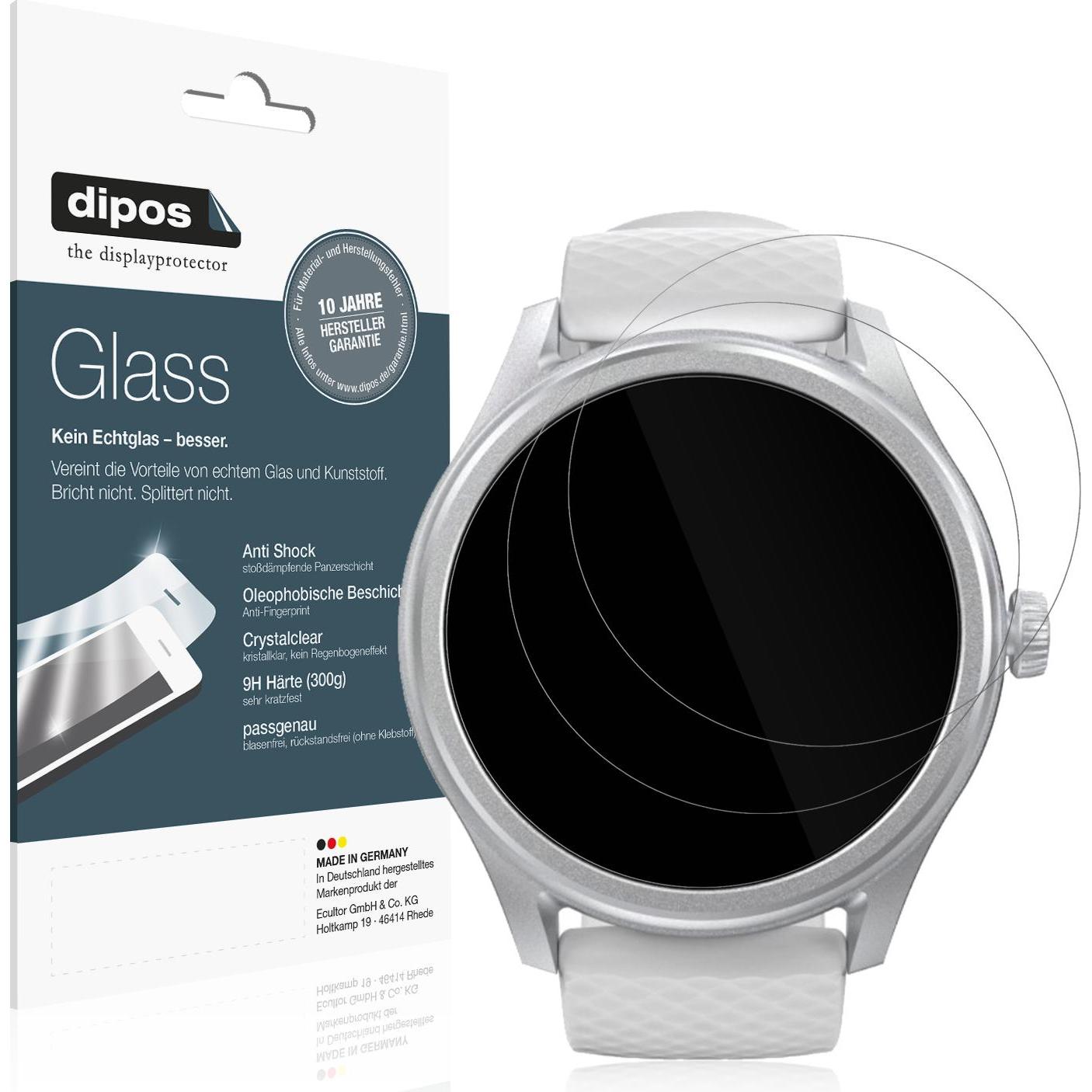 Dipos Anti-Shock Displayschutz 9H, Smartwatch Schutzfolie, Transparent