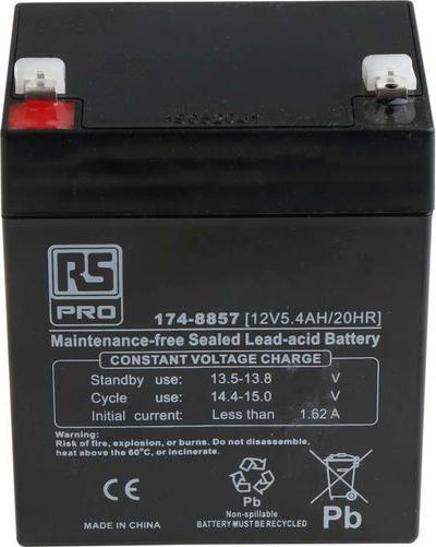 Produktbild RS PRO 12 V VRLA Lead Acid Battery (12 V, 5400 mAh)
