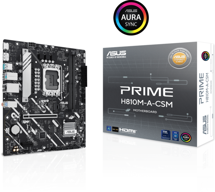 Actual product image ASUS PRIME H810M-A-CSM (Socket S1, Intel H810, mATX)