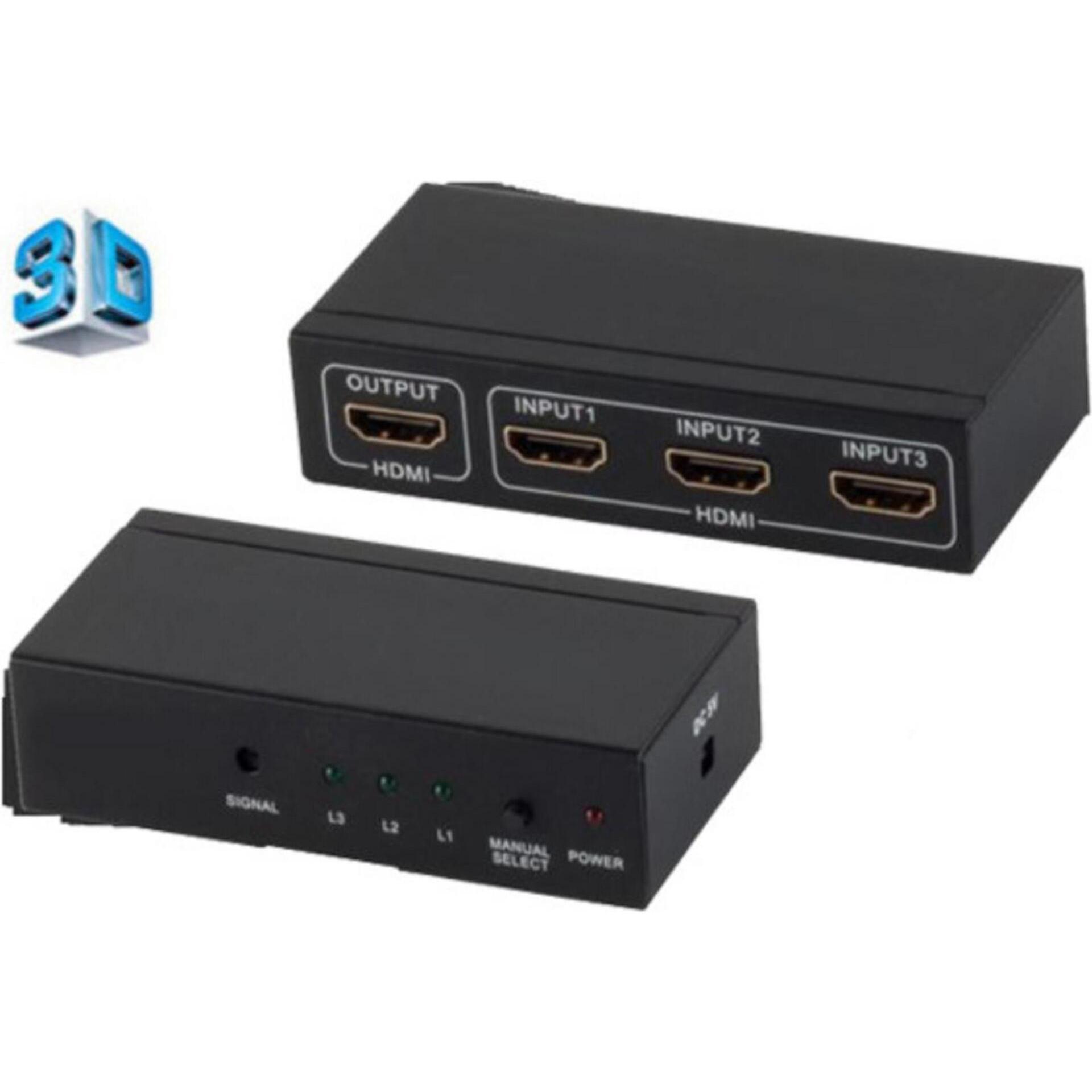 Shiverpeaks -PROFESSIONAL--HDMI Switch, 3x IN 1x OUT, 4K2K, 3D, Metallgehäuse, VER1.4, Switch Box