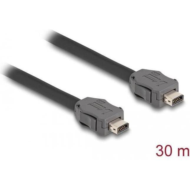 Delock Kabel ix Industrial A-Kodierung Stecker zu Stecker Cat.7 30 m (S/FTP, CAT7, 30 m), Netzwerkkabel