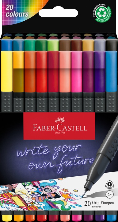 Actual product image Faber-Castell Fineliner Grip Set (Sorted, 20 x)
