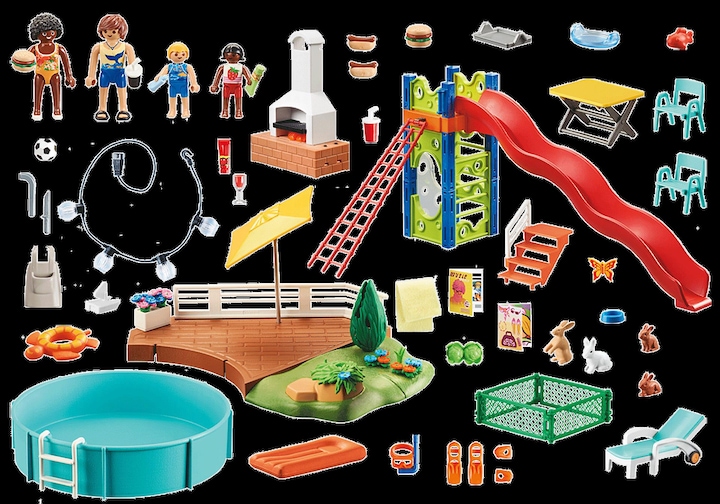 Produktbild Playmobil Poolparty mit Rutsche (70987, Playmobil City Life)
