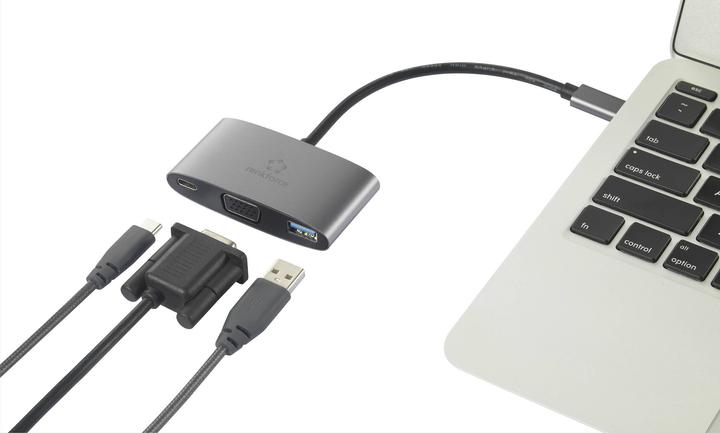 Produktbild Renkforce USB-C®, VGA Adapter (1x USB-C® Stecker - 1x USB-C® Buchse (Power Deliv (USB-A, VGA, 15 cm)