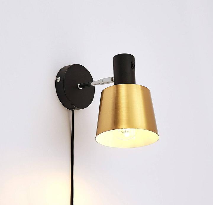 Produktbild Lindby Vlada Wandlampe zum Lesen, messing, schwarz (E27)
