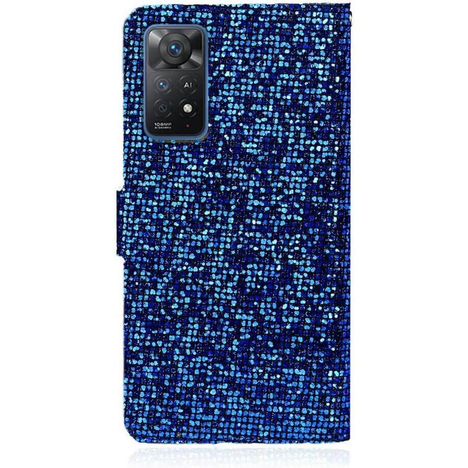 Thumbnail - Cover-Discount Xiaomi Redmi Note 11 Pro / 12 Pro - Glitter Leder Etui blau (Xiaomi Mi 11 Lite 5G, Xiaomi Mi 11 Lite), Sm...