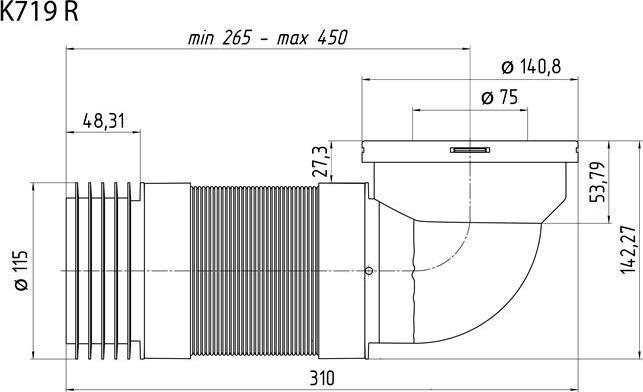 Immagine prodotto Ani Plast ESTENSORE FLESSIBILE WC 90° CORTO K719REU