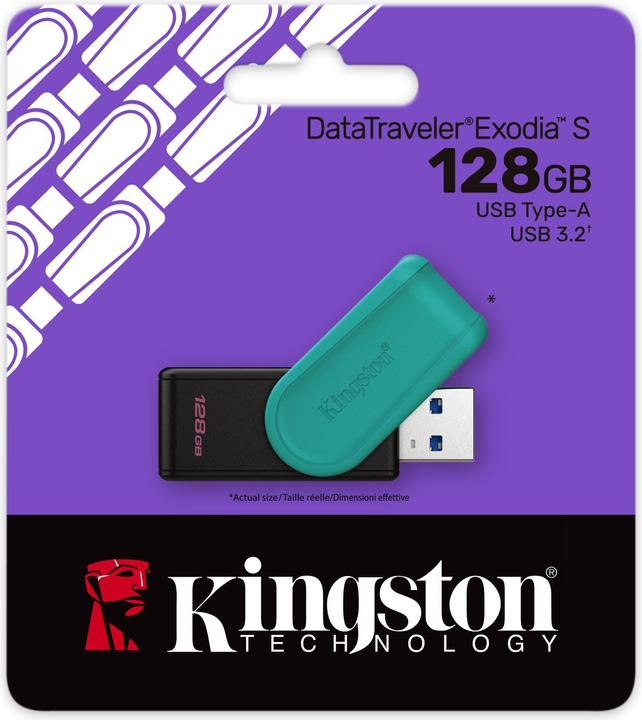 Produktbild Kingston USB-Stick 128GB DataTraveler Exodia S USB 3.2 retail (128 GB, USB-A)