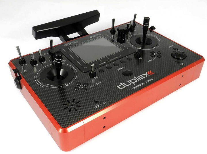 Produktbild Jeti DC-16 II. 2.4EX DUPLEX CARBON LINE RED PU LTSENDER MULTIMODE 2,4Ghz FERNSTEUERUNG