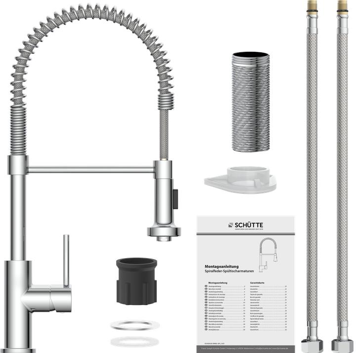 Image du produit Schütte Robinet Cuisine BOSTON Robinet d'évier à ressort chromé Douche extractible Pivotant 78580
