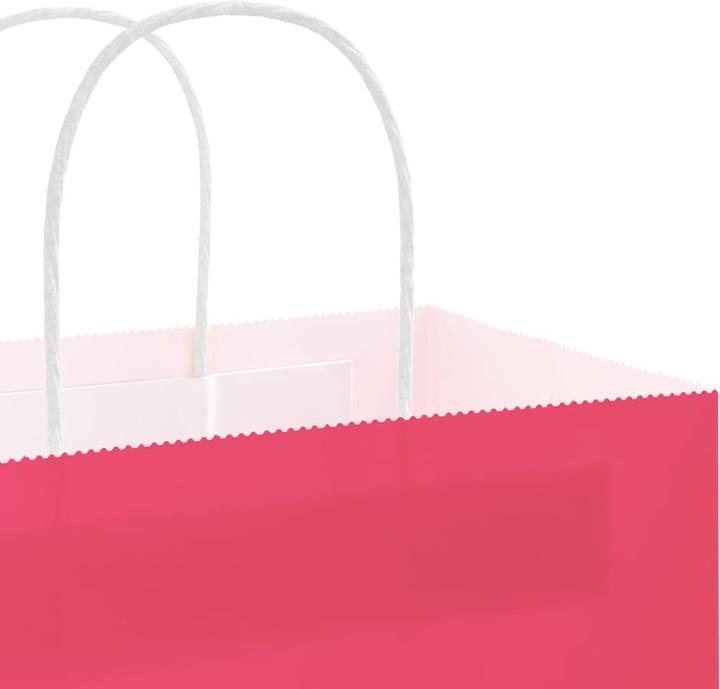 Actual product image VidaXL Kraft paper bags 50 pcs. with handle Pink 18x8x22 cm paper bag (Gift bag, 50 x)