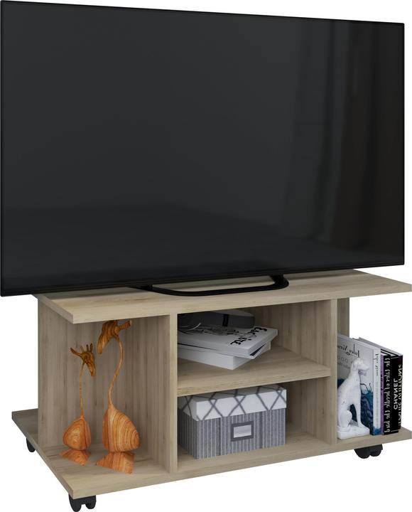Produktbild VCM Holz TV Lowboard Rollen Fernsehschrank Tisch Konsole rollbar Möbel Fernsehtisch Findalo (80 x 40 x 40 cm)
