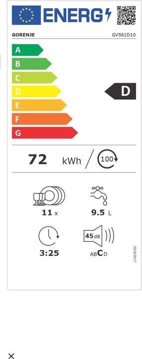 Energy Label Gorenje GV 561D 10