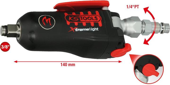 Immagine prodotto KS Tools 3/8 MONSTER Xtremelight mini avvitatore ad aria compressa con bilanciere reversibile, 108Nm