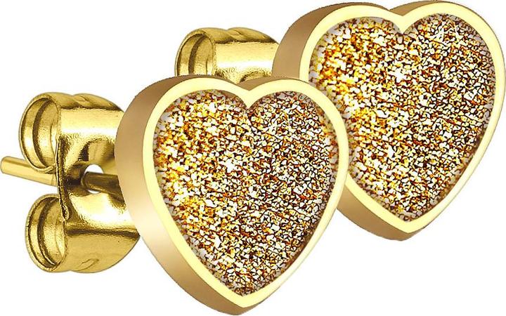 Image du produit Star Piercing Clous d'oreille Glitterherz doré (sans laiton, Acier chirurgical 316L)