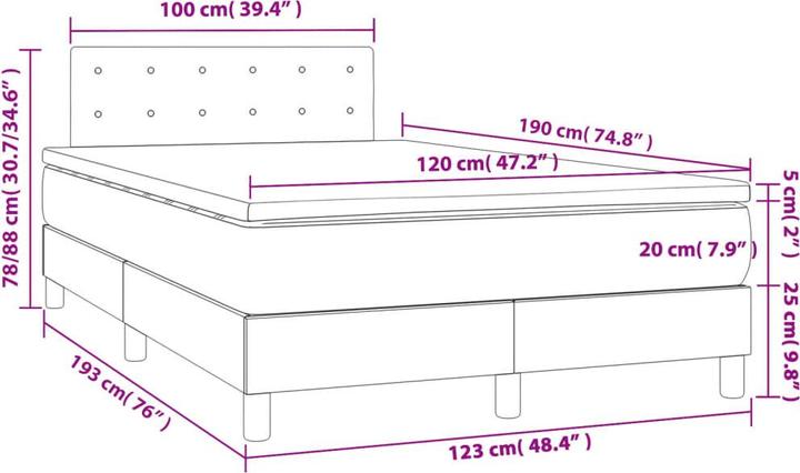 Image du produit vidaXL Boxspringbett (120 x 190 cm)