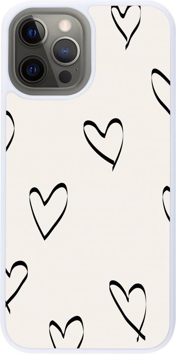 Actual product image PhoneLook Cover Silicone white Valentine 2023 minimalist hearts (Apple iPhone 12 Pro Max)