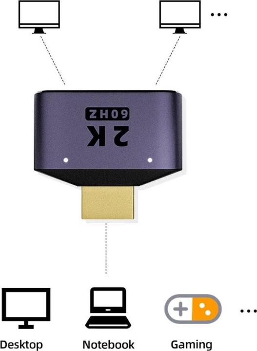 Image du produit Deltalabs 2-in-1 HDMI Adapter Splitter Switch Konverter 1x Input / 2 x Output