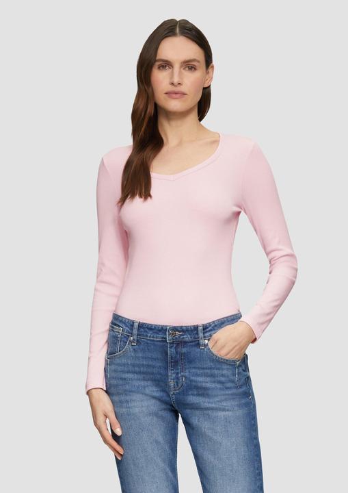 Actual product image S.Oliver T-Shirt Feines Jersey-Longsleeve mit Rippstruktur (44)