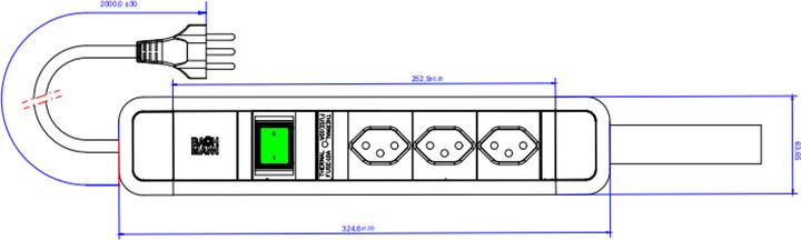 Image du produit Bachmann Prises multiples BACH (3x, Type 13, 2 m)