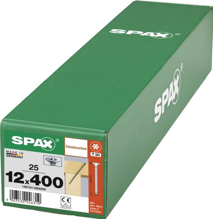 Immagine prodotto Spax Testa Svasata Fraesrippen T-Star Plus T50 Completamente Filettata Taglio Wirox (25 Viti per pezzo)