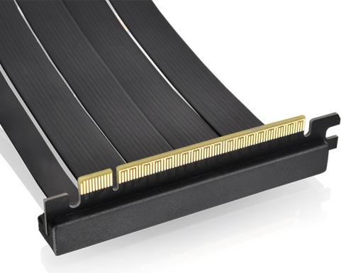 Produktbild Thermaltake PCI-E 4.0 Dual 90° Riser Cable (schwarz, 13cm)