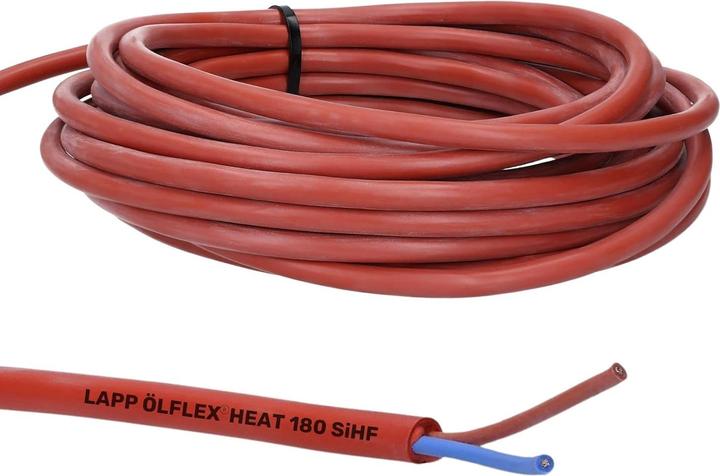 Produktbild Lapp 10 Meter 0046001 Ölflex Heat 180 Silikonleitung 2x0,75 mm² I Saunakabel I Saunaofen Kabel 10 m (10 m)
