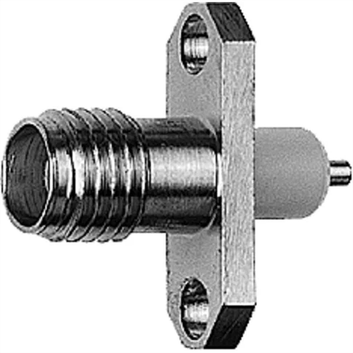 Telegärtner SMA-Einbaubuchse mit Flansch Z28, Gold (Standard), Elektronikkabel + Stecker, Silber