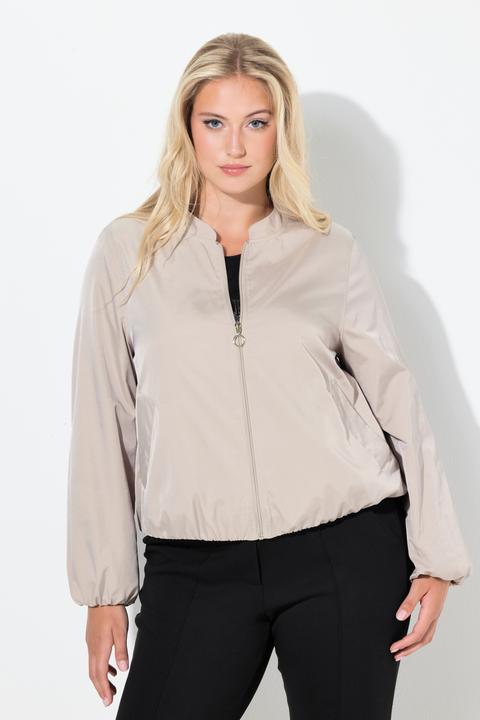 Actual product image Ulla Popken Satin-Blouson, elastischer Saum, Stehkragen (60)