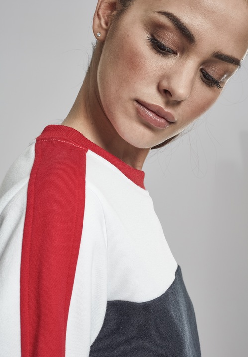 Produktbild Urban Classics Ladies Cropped 3-Tone Stripe Crew (XL)