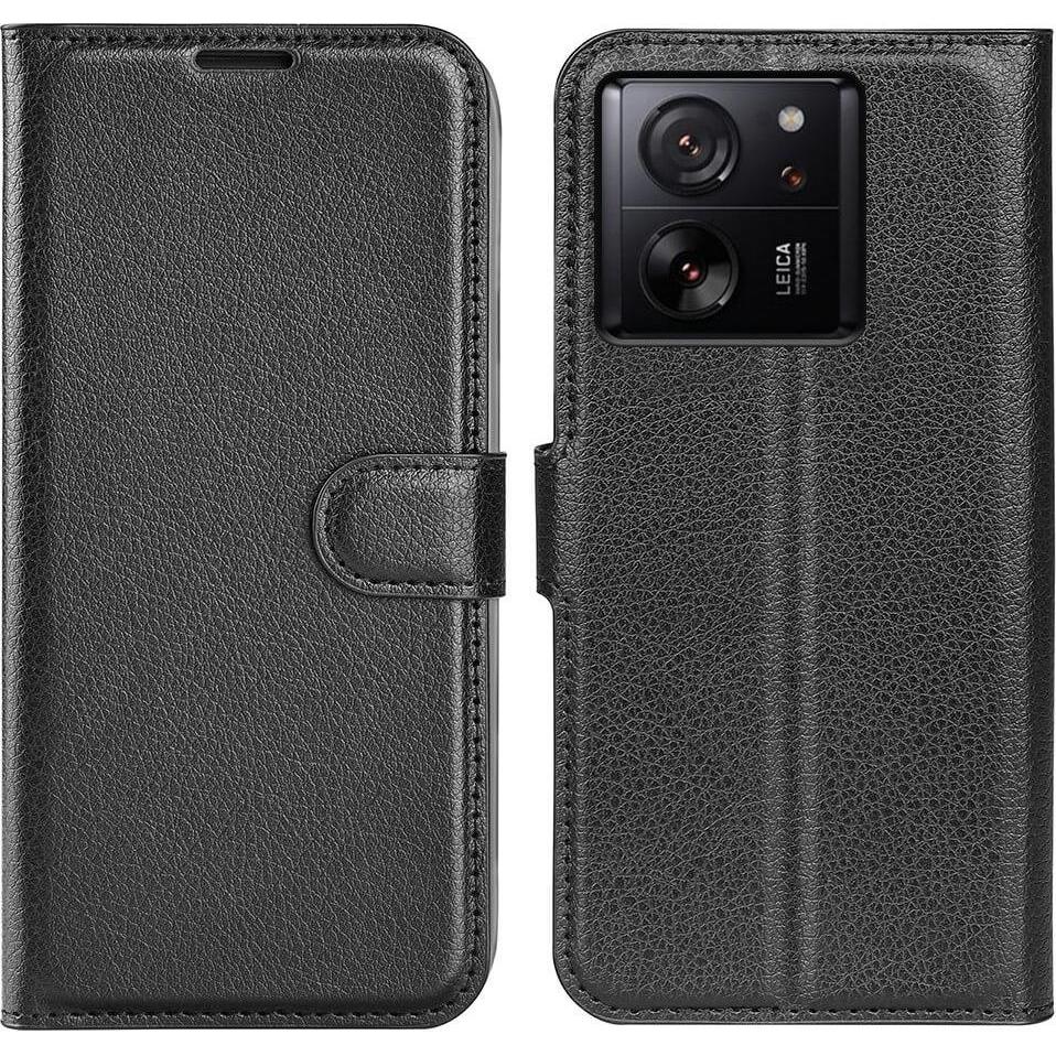 Cover-Discount Xiaomi 13T / 13T Pro - Leder Etui Hülle schwarz (Xiaomi 13T), Smartphone Hülle, Schwarz