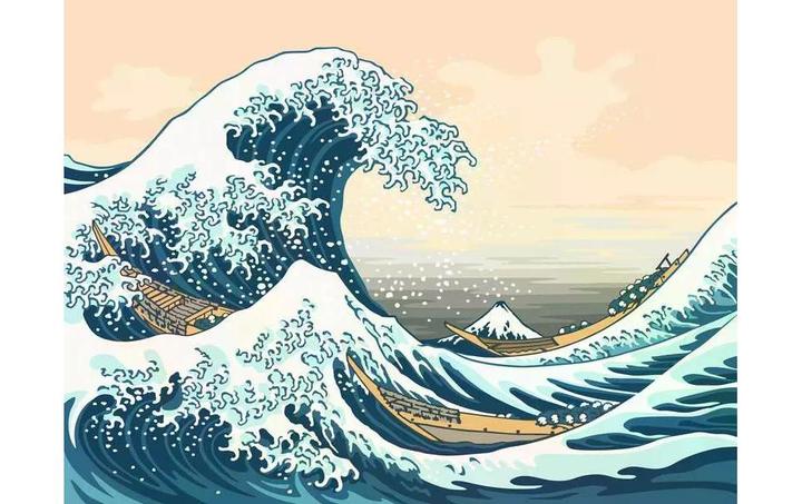 Actual product image Ravensburger Painting by Numbers The Great Wave (Hokusai)