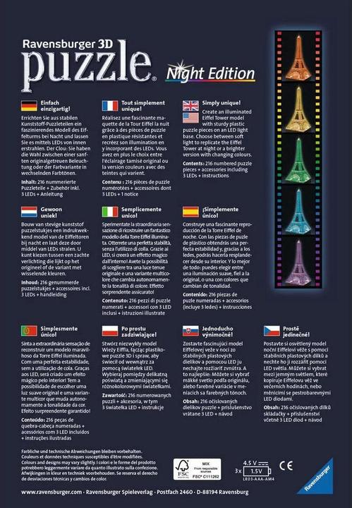 Produktbild Ravensburger Eiffelturm bei Nacht (216 Teile)