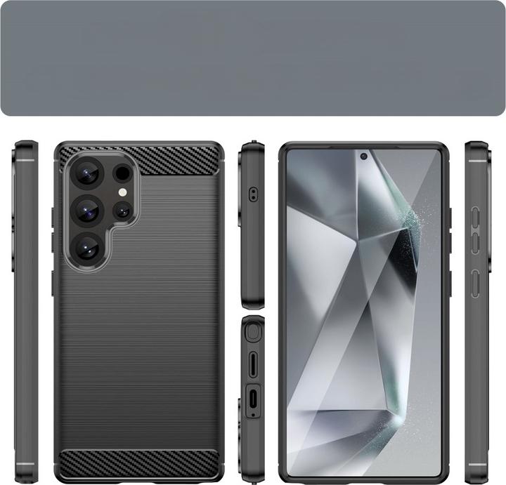 Actual product image Cover-Discount Galaxy S25 Ultra - Metall Carbon Look Hülle (Samsung Galaxy S25 Ultra)