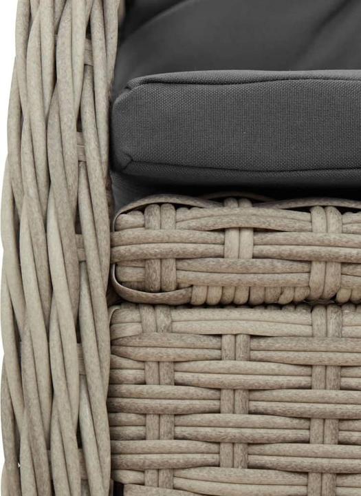 Image du produit vidaXL Meuble de jardin Ensemble de jardin 7pcs gris clair Poly rotin (160 cm)