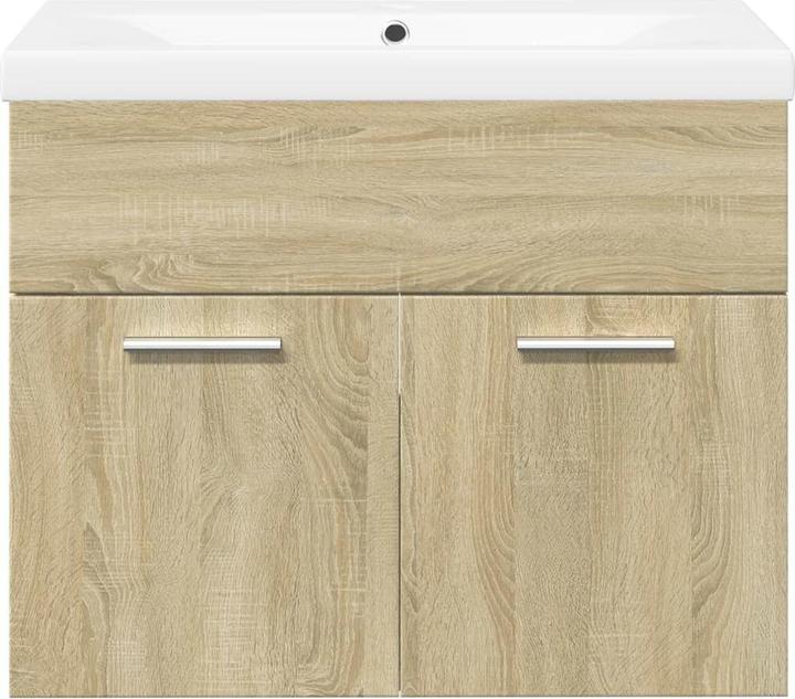 Image du produit vidaXL Meuble sous-vasque mural Meuble de salle de bains avec vasque encastrée