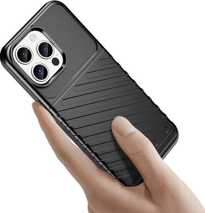Actual product image Hurtel Armored iPhone 15 Pro Max Thunder Case - black (Apple iPhone 15 Pro Max)