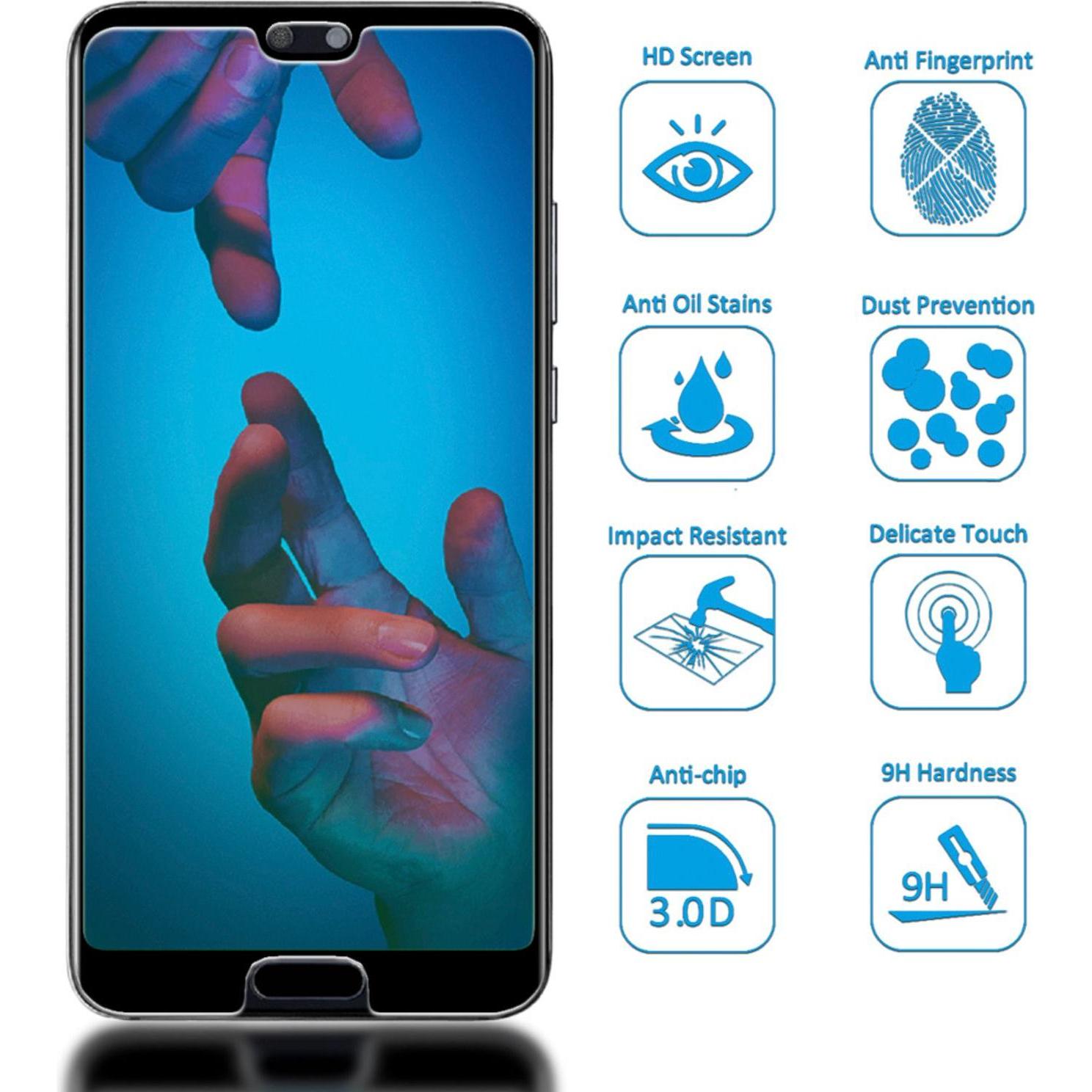 Thumbnail - Nalia Schutzglas (1 Stück, Huawei P20 Pro), Smartphone Schutzfolie, Schwarz