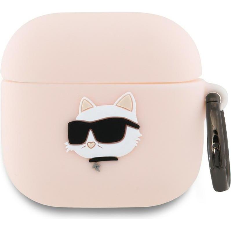 Karl Lagerfeld KLA4RUNCHP AirPods 4 cover pink Silicone Choupette Head 3D (Kopfhörer Tasche), Kopfhörertasche + Schutzhü...