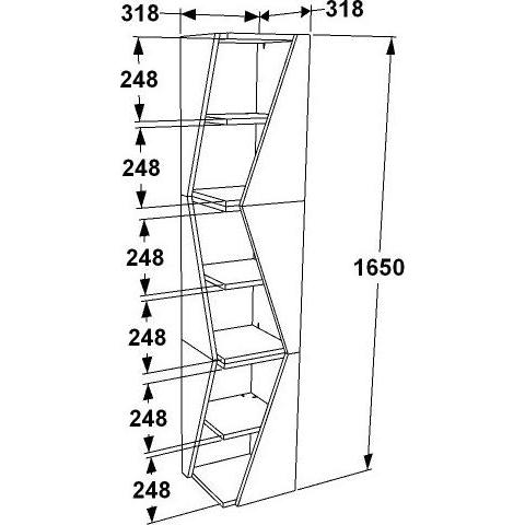 Thumbnail - Hanah Home, Regal, Melvin (32 x 165 x 32 cm)