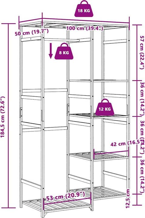 Produktbild vidaXL Kleiderständer