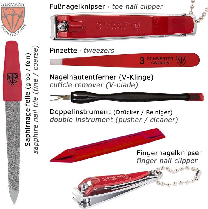 Produktbild Drei Schwerter Cuneo - 8-teiliges Nagelpflegeset