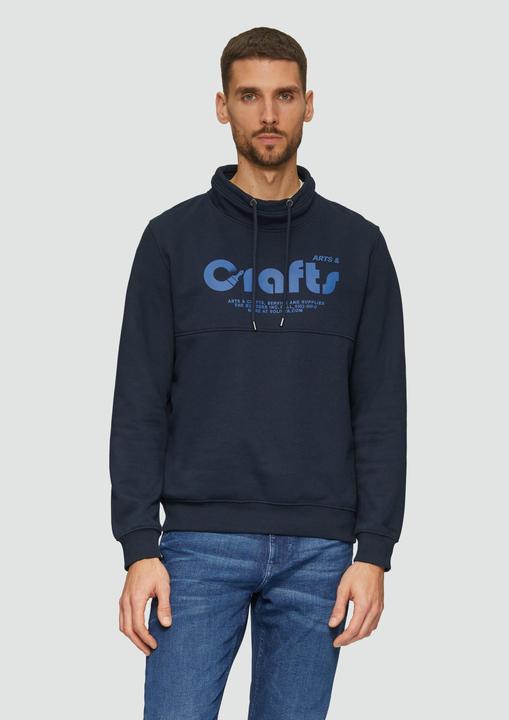 Produktbild s.Oliver Sweatshirt Sweatshirt mit Frontprint und Snood-Kragen (S)